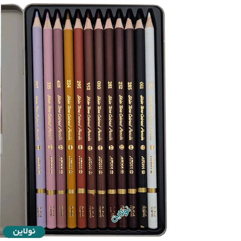قیمت و خرید مداد رنگی 12 رنگ طیف پوست تیره آرتیست آریا arya artist کد 3907 | نولاین