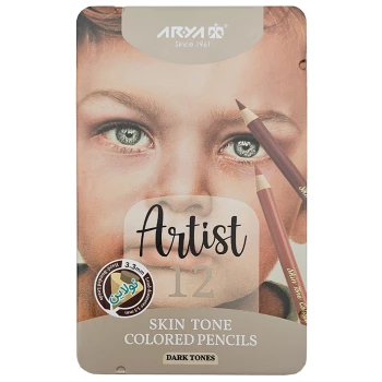 مداد رنگی 12 رنگ طیف پوست تیره آرتیست آریا arya artist کد 3907 | نولاین