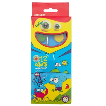 آبرنگ 12 رنگ آریا به همراه قلمو کد 5003 | نولاین