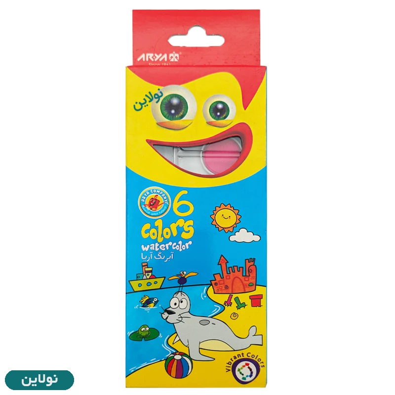 قیمت و خرید آبرنگ 6 رنگ آریا به همراه قلمو کد 5001 | نولاین