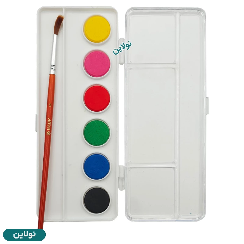 قیمت و خرید آبرنگ 6 رنگ آریا به همراه قلمو کد 5001 | نولاین