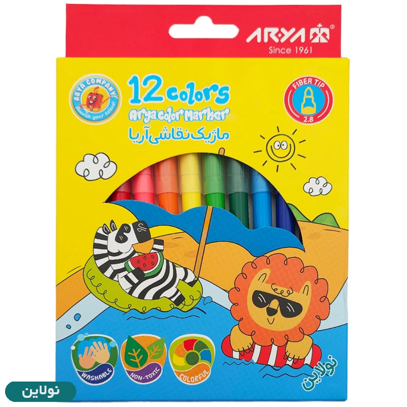 قیمت و خرید ماژیک نقاشی 12 رنگ آریا کد 9084 | نولاین