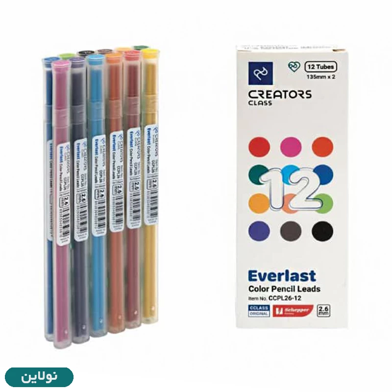 قیمت و خرید نوک مداد رنگی اتودی 12 رنگ سی کلاس مجموعه 24 عددی ضخامت 2.6 میلی متری کد CCPL26-12 | نولاین
