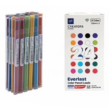 نوک مداد رنگی اتودی 24 رنگ سی کلاس مجموعه 48 عددی ضخامت 2.6 میلی متری کد CCPL26-24 | نولاین