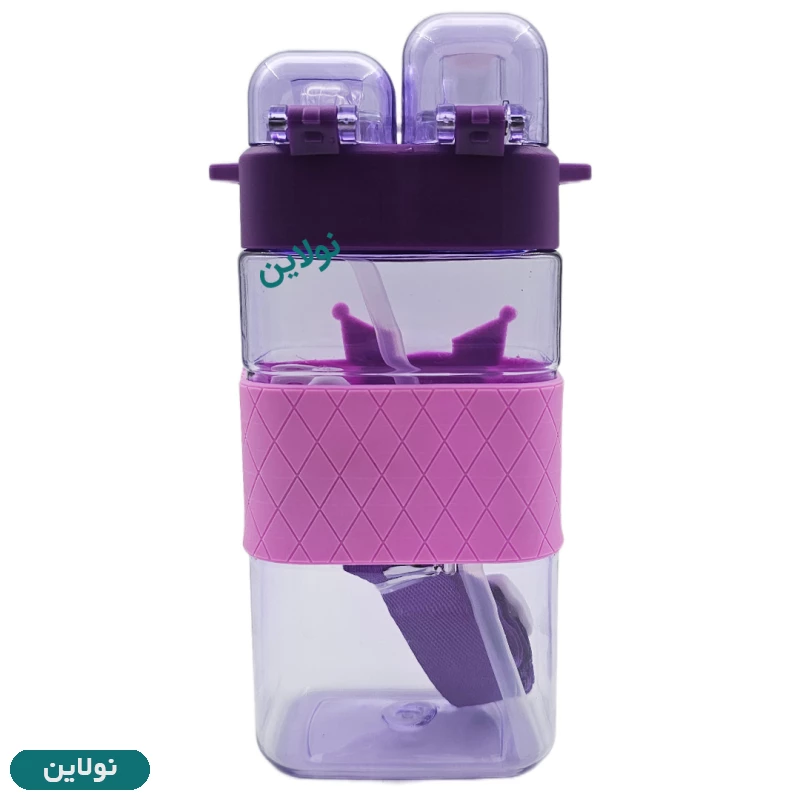 قیمت و خرید قمقمه کرومی کتابی دور سیلیکونی مدل دومنظوره کد 006 | نولاین