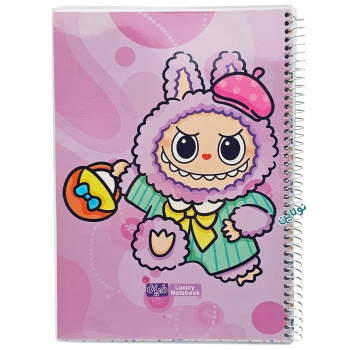 دفتر مشق تک خط 50 برگ مجلد دایان سری لابوبو Labubu طرح 2 کد 669 | نولاین