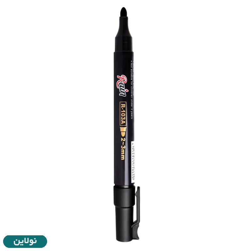 قیمت و خرید ماژیک پرمننت (غیر وایت برد) رین مدل نوک گرد درب کاتری کد R103-A | نولاین