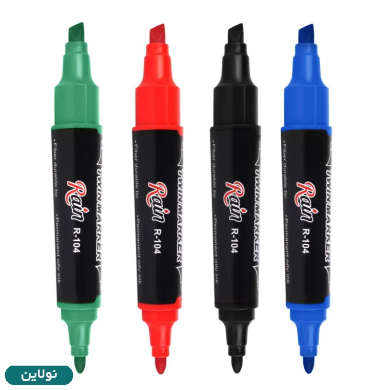 قیمت و خرید ماژیک پرمننت (غیر وایت برد) دو سر رین کد R-104 | نولاین