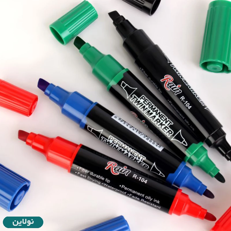 قیمت و خرید ماژیک پرمننت (غیر وایت برد) دو سر رین کد R-104 | نولاین