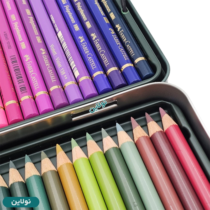 قیمت و خرید مداد رنگی 120 رنگ پلی کروم جعبه فلزی فابر کاستل Polychromos کد 110011 | نولاین