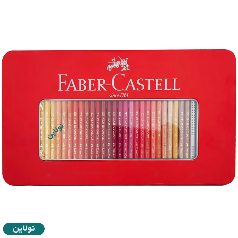 قیمت و خرید مداد رنگی 100 رنگ کلاسیک فابر کاستل جعبه فلزی به همراه تراش و پاک کن کد 115805 | نولاین