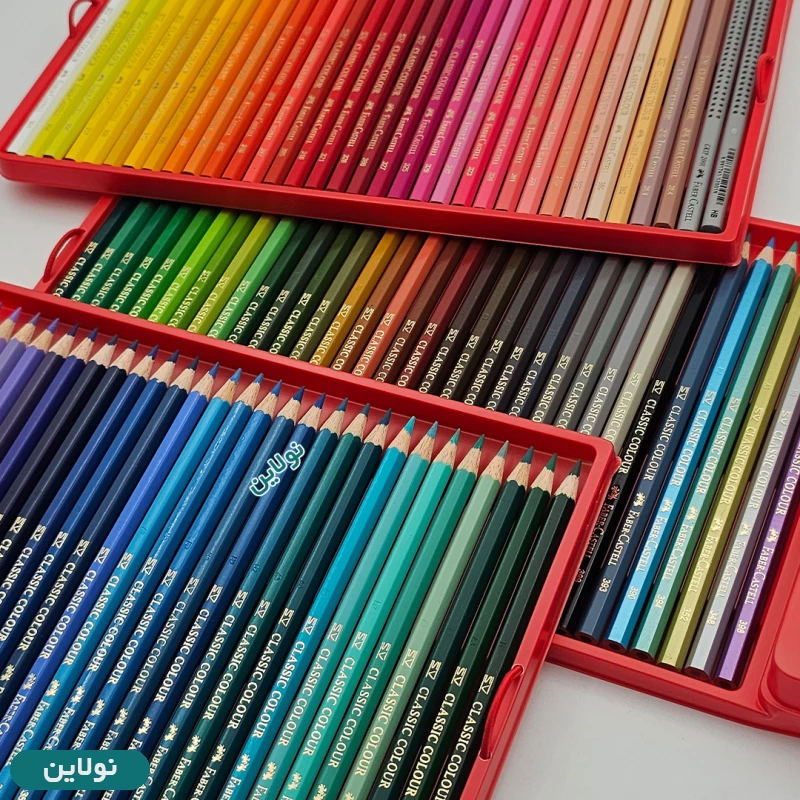 قیمت و خرید مداد رنگی 100 رنگ کلاسیک فابر کاستل جعبه فلزی به همراه تراش و پاک کن کد 115805 | نولاین