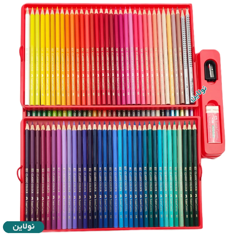 قیمت و خرید مداد رنگی 100 رنگ کلاسیک فابر کاستل جعبه فلزی به همراه تراش و پاک کن کد 115805 | نولاین
