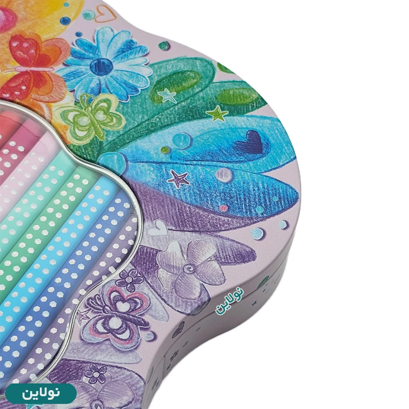 قیمت و خرید مداد رنگی 20 رنگ اسپارکل فابر کاستل طرح پروانه جعبه فلزی کد 201971 | نولاین