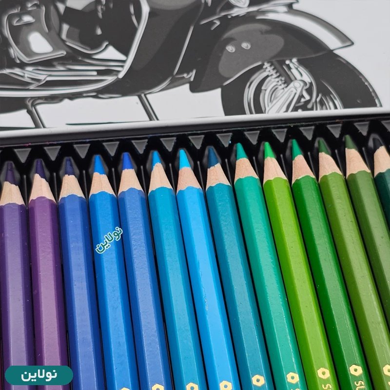 قیمت و خرید مداد رنگی 36 رنگ پیکاسو جعبه فلزی طرح موتور کد GOL36-T | نولاین