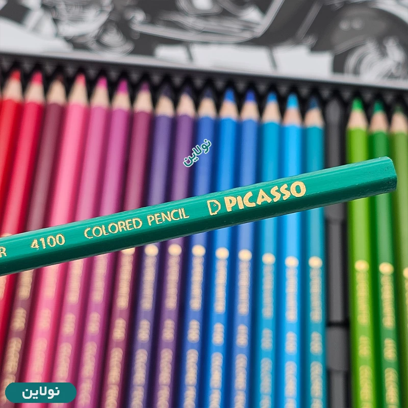قیمت و خرید مداد رنگی 36 رنگ پیکاسو جعبه فلزی طرح موتور کد GOL36-T | نولاین