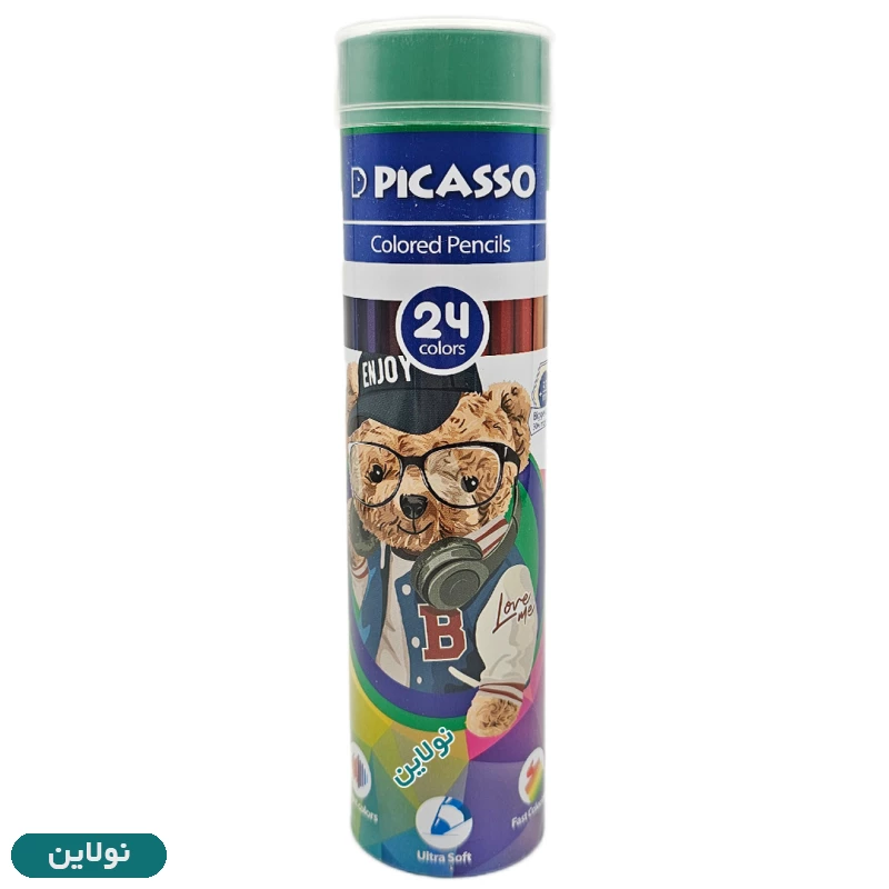 قیمت و خرید مداد رنگی 24 رنگ استوانه ای پیکاسو فلزی کد GOL24TN-S | نولاین