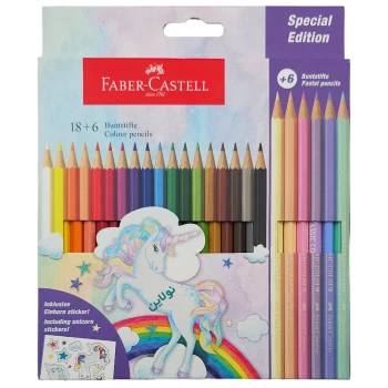 مداد رنگی 24 رنگ فابر کاستل سری یونیکورن (تک شاخ) کد 111221 | نولاین