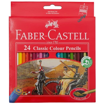 مداد رنگی 24 رنگ فابر کاستل مدل کلاسیک جعبه مقوایی کد 115854 | نولاین