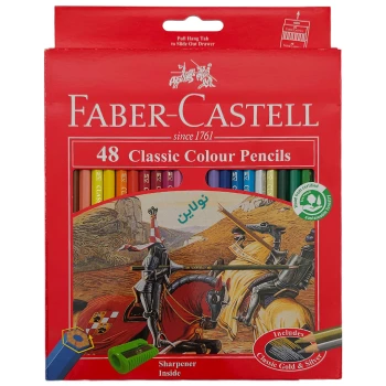مداد رنگی 48 رنگ فابر کاستل مدل کلاسیک جعبه مقوایی + تراش کد 115858 | نولاین