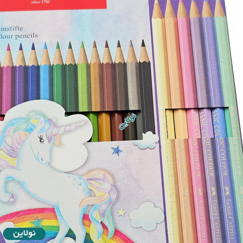 قیمت و خرید مداد رنگی 24 رنگ فابر کاستل سری یونیکورن (تک شاخ) کد 111221 | نولاین