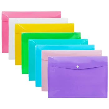 پوشه دکمه دار A4 گلف بسته 8 عددی سری رنگ فانتزی کد FB102 | نولاین