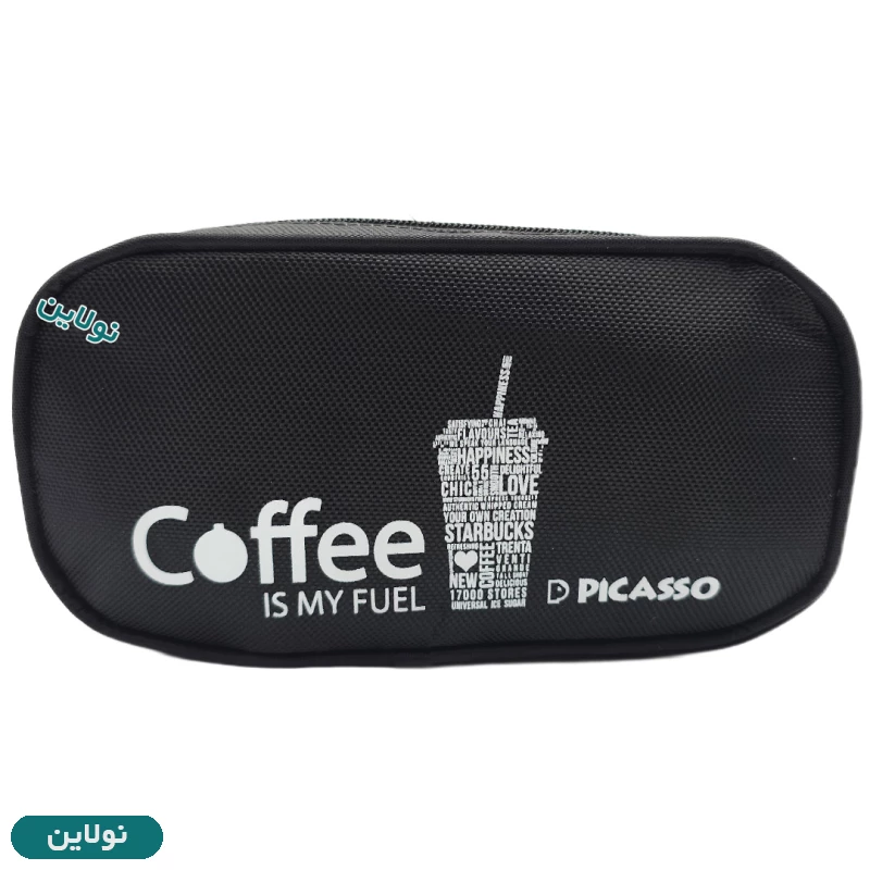 قیمت و خرید جامدادی پارچه ای 2 زیپ پیکاسو سری مشکی کد E3 | نولاین