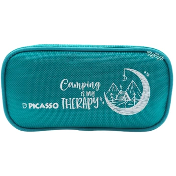 جامدادی پارچه ای 2 زیپ پیکاسو سری فیروزه ای کد E3 | نولاین