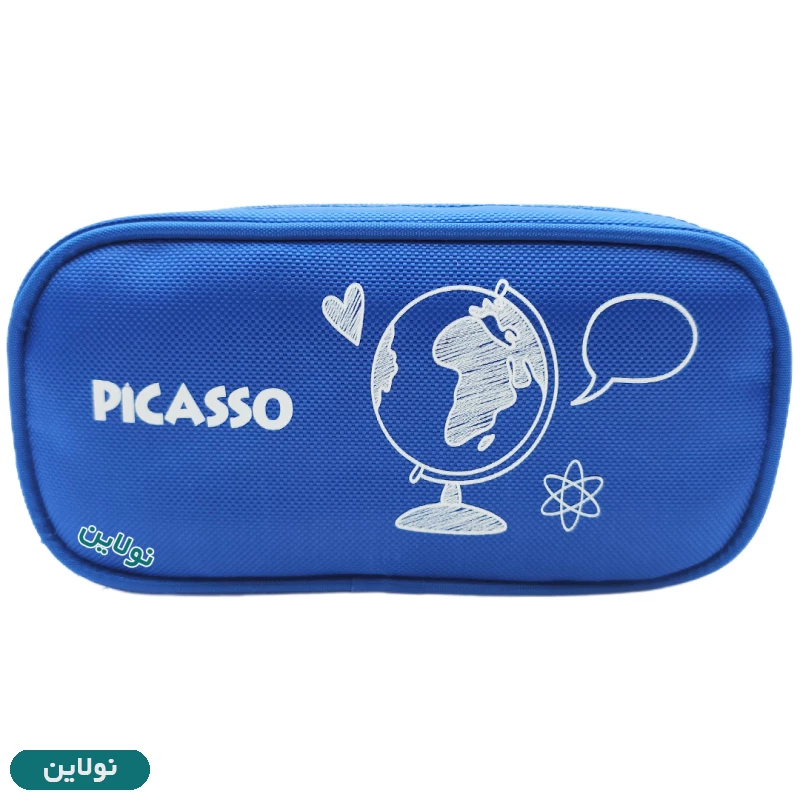 قیمت و خرید جامدادی پارچه ای 2 زیپ پیکاسو سری آبی کد E3 | نولاین