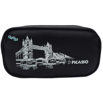 جامدادی پارچه ای 2 زیپ پیکاسو سری مشکی کد E3 | نولاین