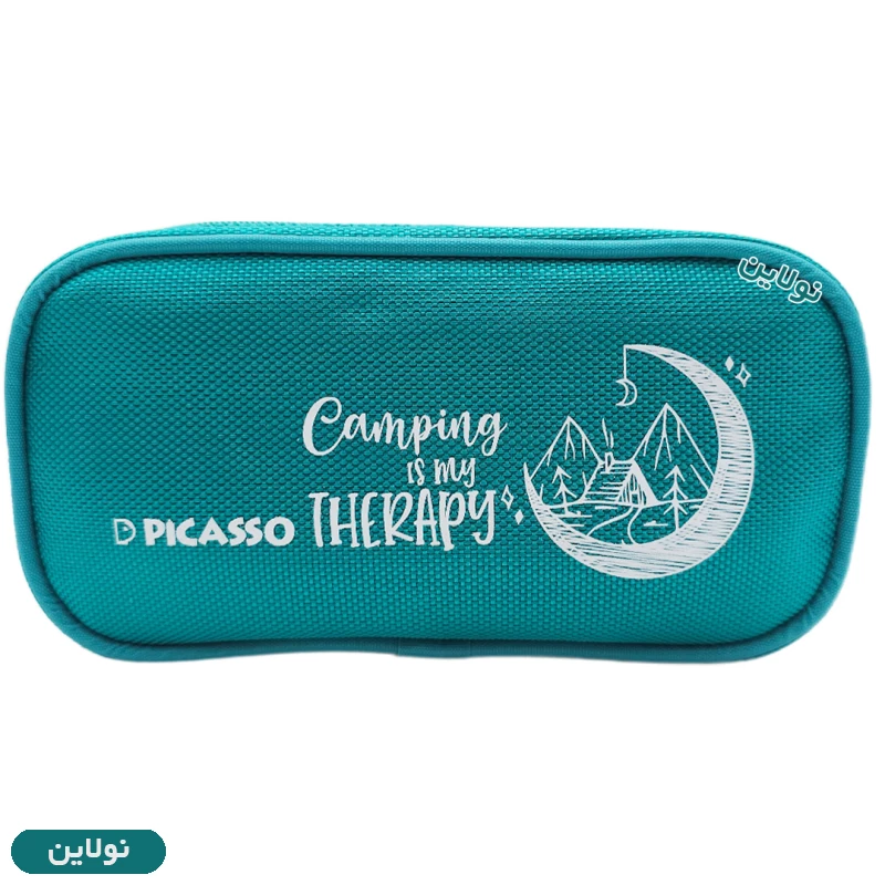 قیمت و خرید جامدادی پارچه ای 2 زیپ پیکاسو سری فیروزه ای کد E3 | نولاین