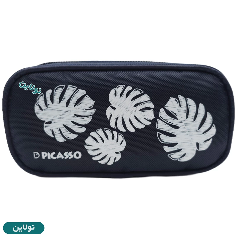 قیمت و خرید جامدادی پارچه ای 2 زیپ پیکاسو سری سرمه ای کد E3 | نولاین