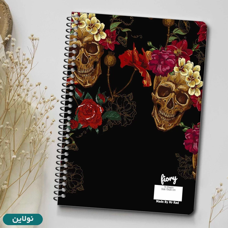 قیمت و خرید دفتر برنامه ریزی مدل پلنر روزانه طرح جمجمه  و گل مستر راد کد 1875 | نولاین
