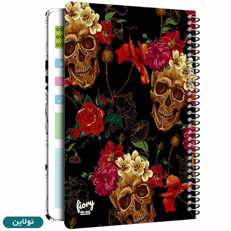 قیمت و خرید دفتر برنامه ریزی مدل پلنر روزانه طرح جمجمه  و گل مستر راد کد 1875 | نولاین