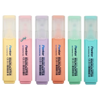 ماژیک هایلایتر مدل علامت زن پنتر بسته 6 عددی سری پاستلی کد CH-512 | نولاین