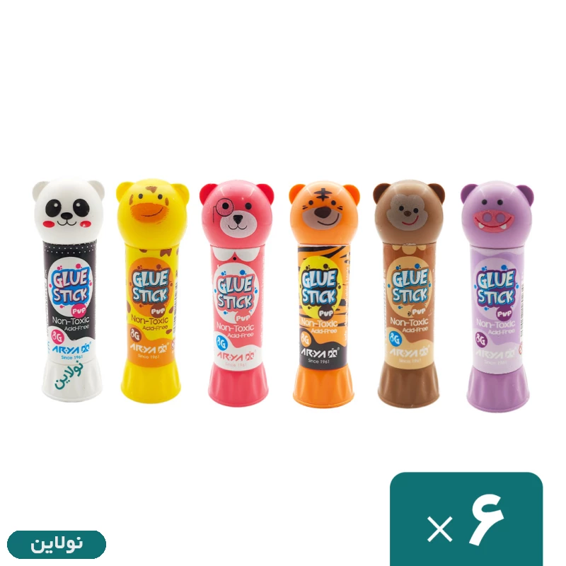 قیمت و خرید چسب ماتیکی 8 گرم عروسکی آریا بسته 6 عددی کد 8024 | نولاین قیمت و خرید چسب ماتیکی 8 گرم عروسکی آریا بسته 6 عددی کد 8024 | نولاین