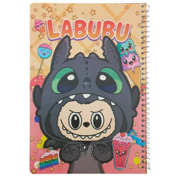 دفتر مشق تک خط 100 برگ سیمی طرح لبوبو Labubu ارس Aras | نولاین