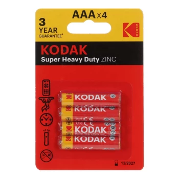 باتری نیم قلم کداک بسته 4 عددی مدل Super Heavy Duty Zinc LR03 AAA | نولاین