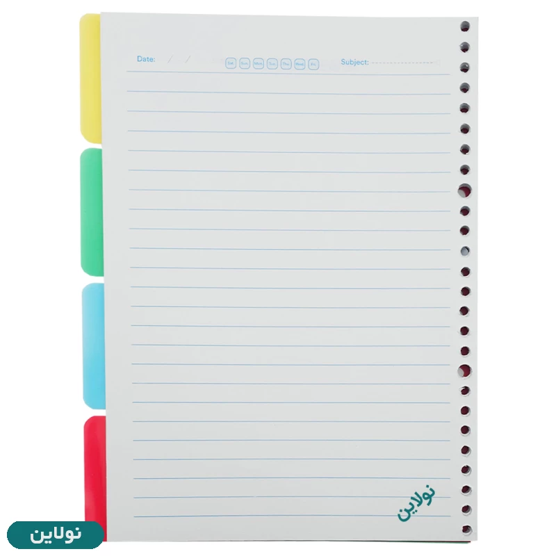 قیمت و خرید کاغذ یدک کلاسور 26 سوراخ خط آبی بسته 100 عددی | نولاین