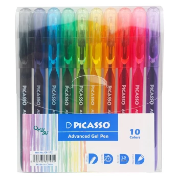 روان نویس ژله ای 10 رنگ پیکاسو ضخامت 1 میلی متری کد GP-112 | نولاین