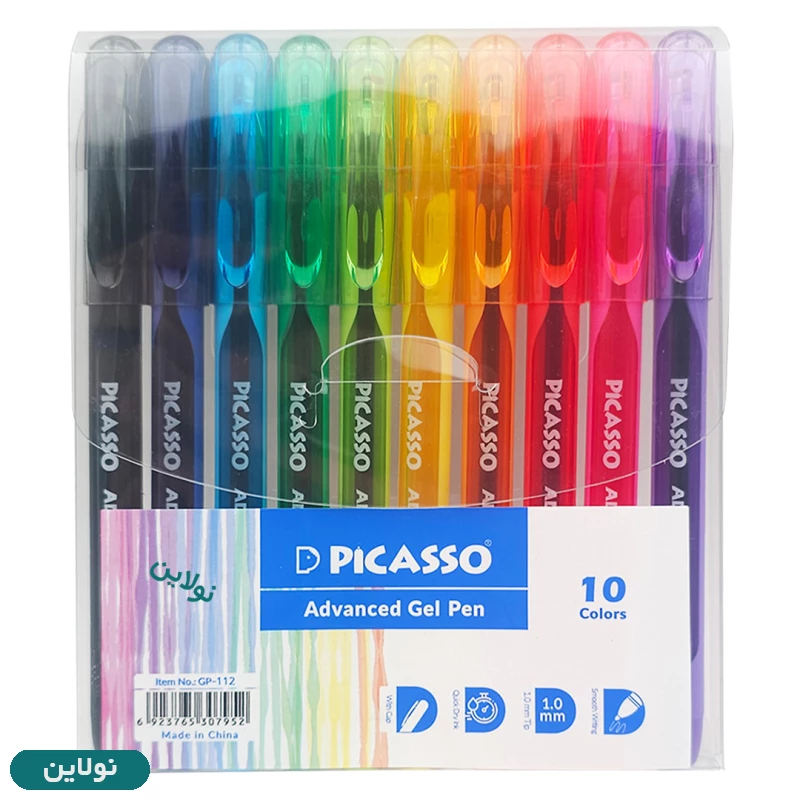 قیمت و خرید روان نویس ژله ای 10 رنگ پیکاسو ضخامت 1 میلی متری کد GP-112 | نولاین
