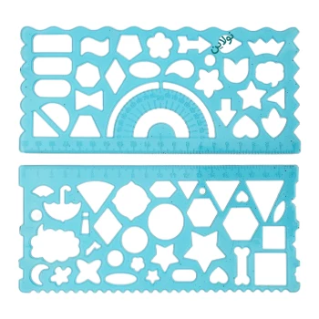 خط کش ژله ای شابلون دار 20 سانتی متری دوقلو لوکی کد 9603 | نولاین