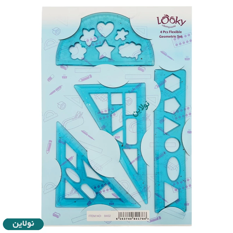 قیمت و خرید ست خط کش گونیا و نقاله ژله ای لوکی بسته 4 عددی | نولاین قیمت و خرید ست خط کش گونیا و نقاله ژله ای لوکی بسته 4 عددی | نولاین