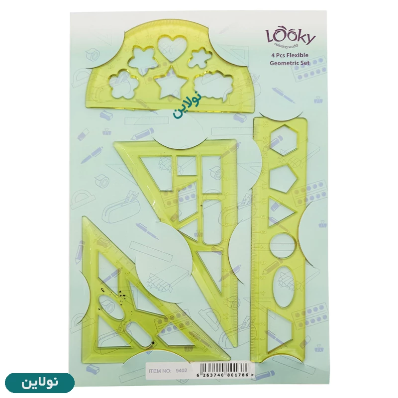 قیمت و خرید ست خط کش گونیا و نقاله ژله ای لوکی بسته 4 عددی | نولاین قیمت و خرید ست خط کش گونیا و نقاله ژله ای لوکی بسته 4 عددی | نولاین