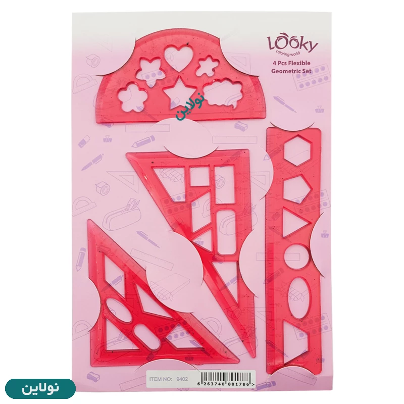 قیمت و خرید ست خط کش گونیا و نقاله ژله ای لوکی بسته 4 عددی | نولاین قیمت و خرید ست خط کش گونیا و نقاله ژله ای لوکی بسته 4 عددی | نولاین