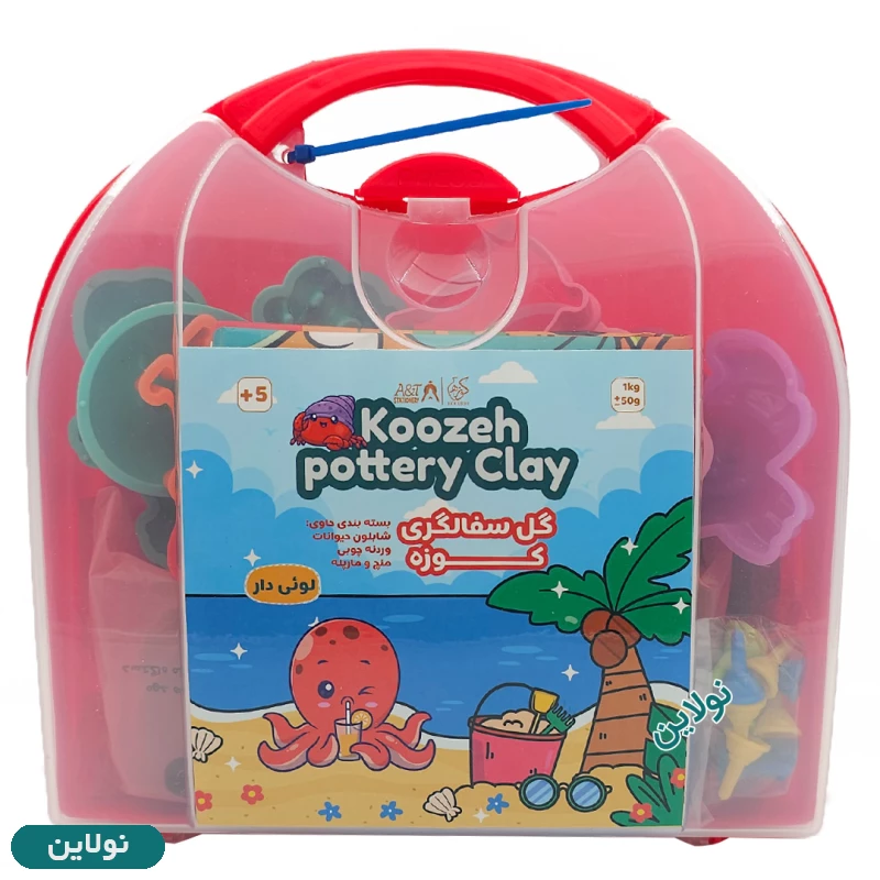 قیمت و خرید ست کیفی گل سفالگری کوزه لوئی دار همراه ابزار | نولاین