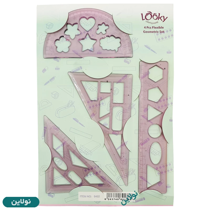 قیمت و خرید ست خط کش گونیا و نقاله ژله ای لوکی بسته 4 عددی | نولاین قیمت و خرید ست خط کش گونیا و نقاله ژله ای لوکی بسته 4 عددی | نولاین