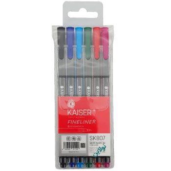 روان نویس نوک نمدی 6 رنگ کایزر ضخامت 0.4 میلی متری کد Sk807 | نولاین