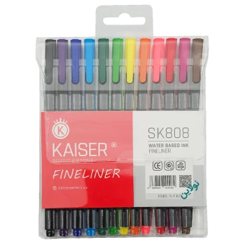 روان نویس نوک نمدی 12 رنگ کایزر ضخامت 0.4 میلی متری کد Sk808 | نولاین