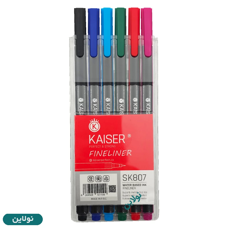 قیمت و خرید روان نویس نوک نمدی 6 رنگ کایزر ضخامت 0.4 میلی متری کد Sk807 | نولاین